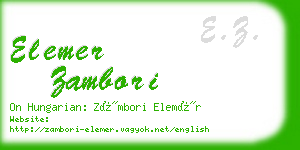 elemer zambori business card